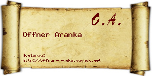 Offner Aranka névjegykártya